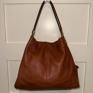 Coach Madison Phoebe pebbled Leather Tote Shoulder Bag